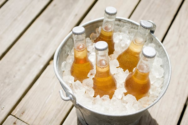 Beer in ice bucket