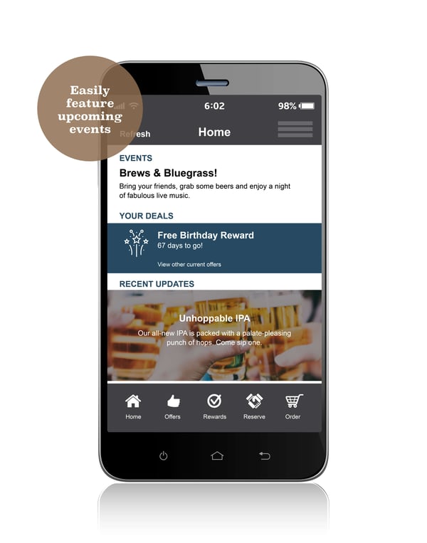 Boelter Blue mobile app feature upcoming events
