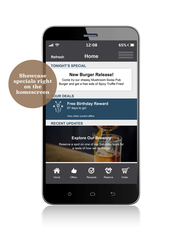 Boelter Blue mobile app specials on homescreen
