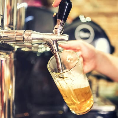 Pouring beer at an angle