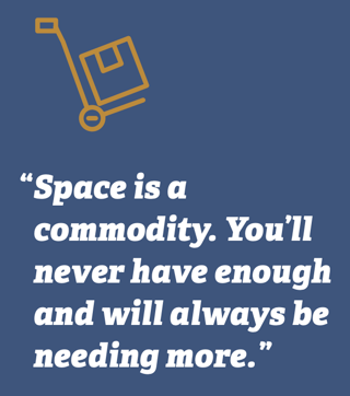 Space is a commodity. You'll never have enough and will always be needing more.