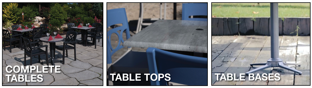 Table Sets, Table tops and Table Bases