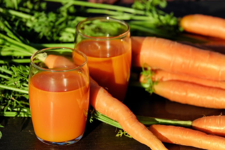 Carrot juice made with a Robot Coupe juicer.